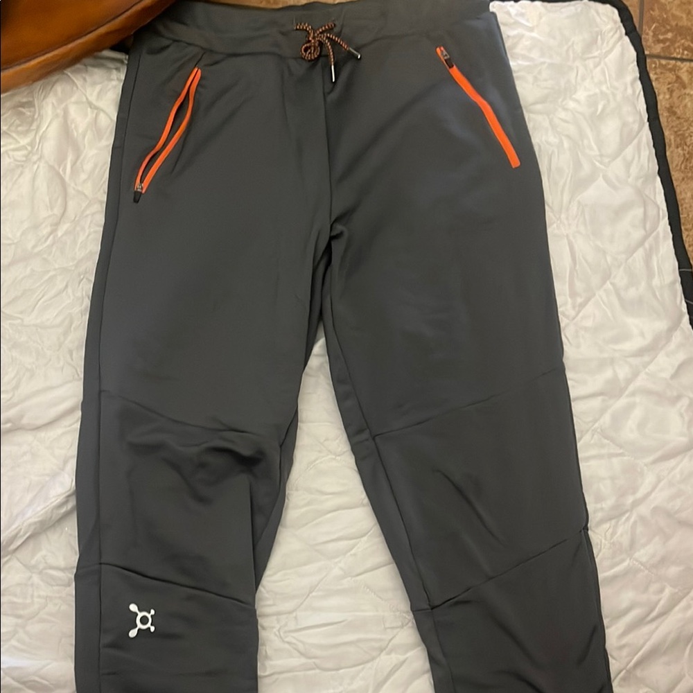 Gray and Orange Men's Joggers